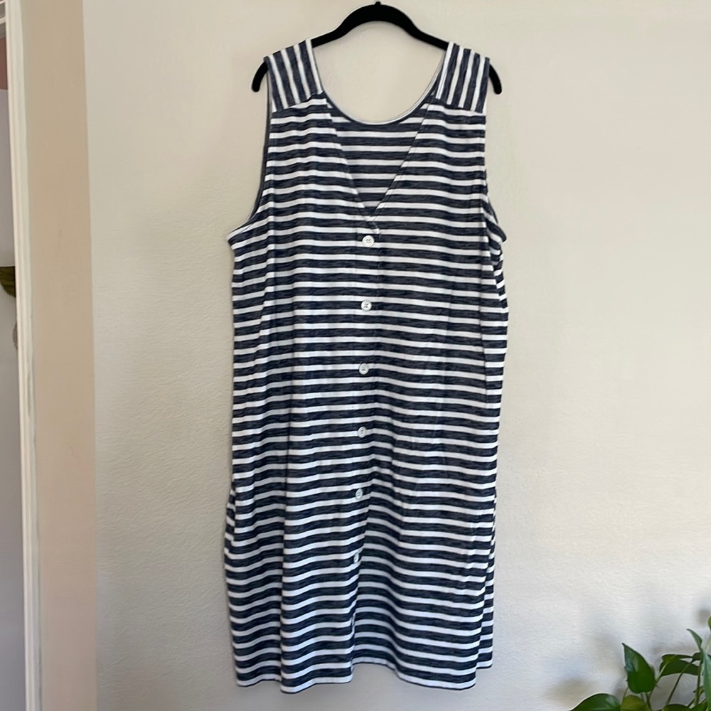 Caslon navy and white strip sleeveless dress
